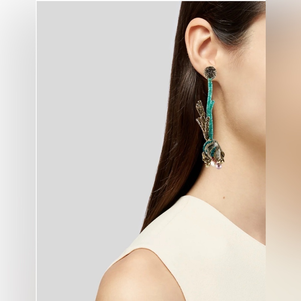 Deepa Gurnani
Mother of Pearl & Multistone Fish Drop Earrings